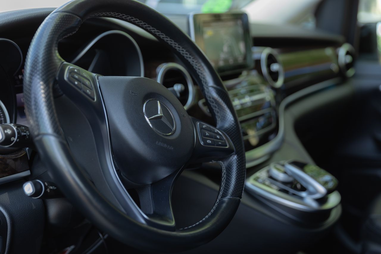 Explore the elegant interior of a Mercedes-Benz showcasing a sleek design and modern features.